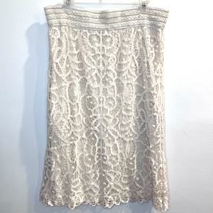 Adiva Crochet Pull On Midi Skirt Size XL I Boho, Folk, Festival